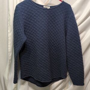 Women's Orvis Navy Quilted Pullover Sweat Shirt Size Large